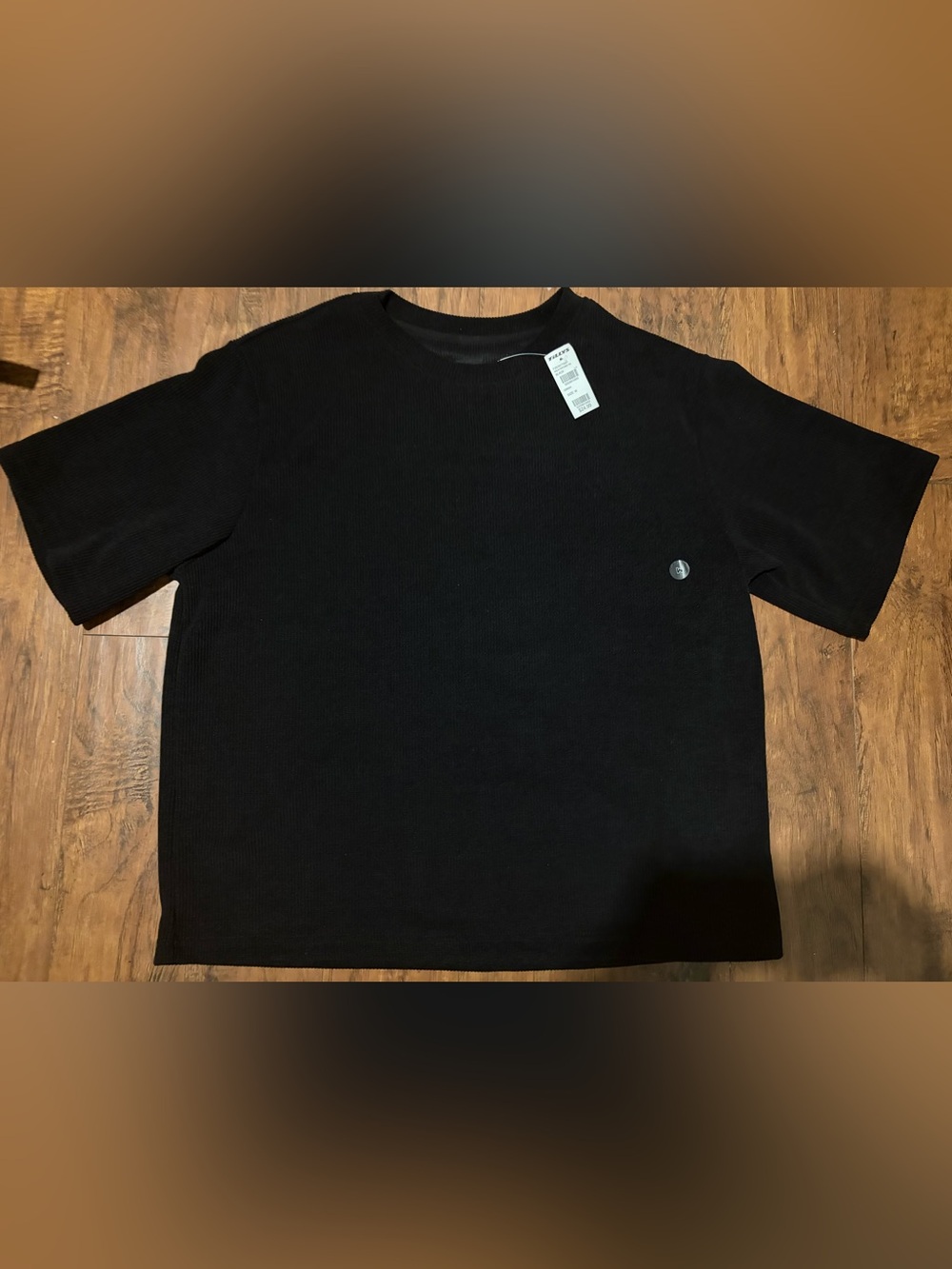 Men's Black Textured Boxy Tee (New with Tags)